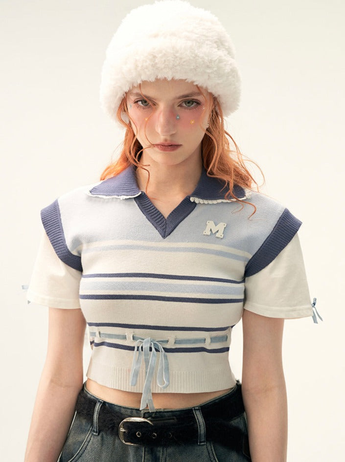 Poloshirts Sommer Kurz Gestreift