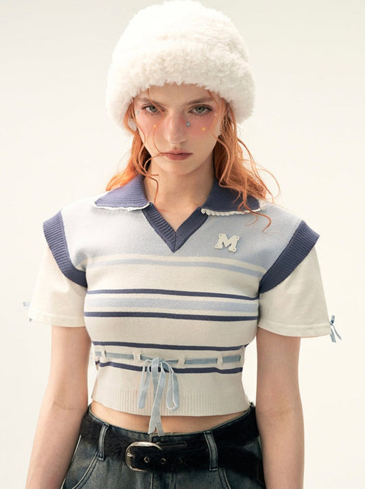 Poloshirts Sommer Kurz Gestreift