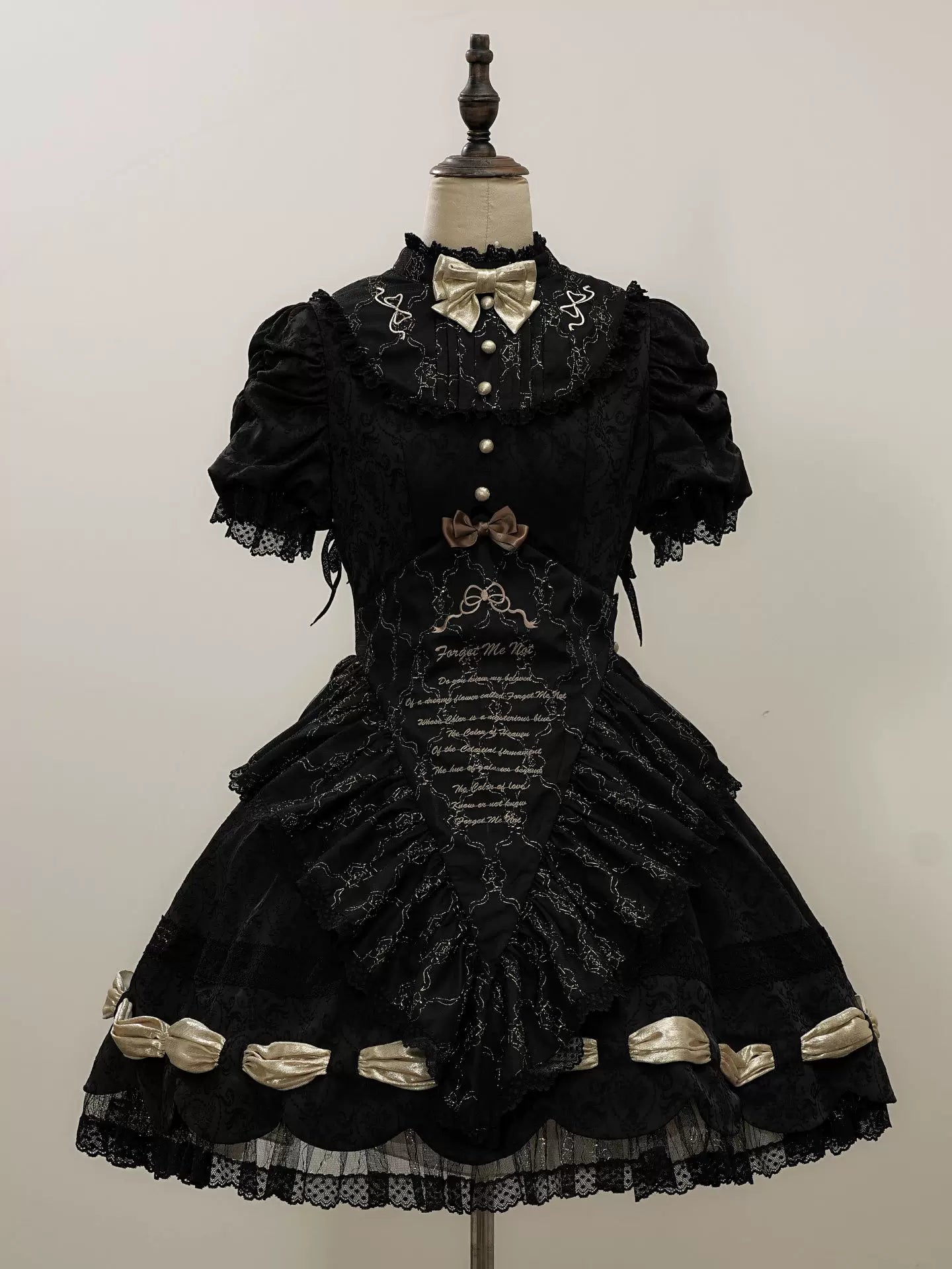 Dream Poem Sweet Classic Lolita OP Dress with Apron Two-Piece