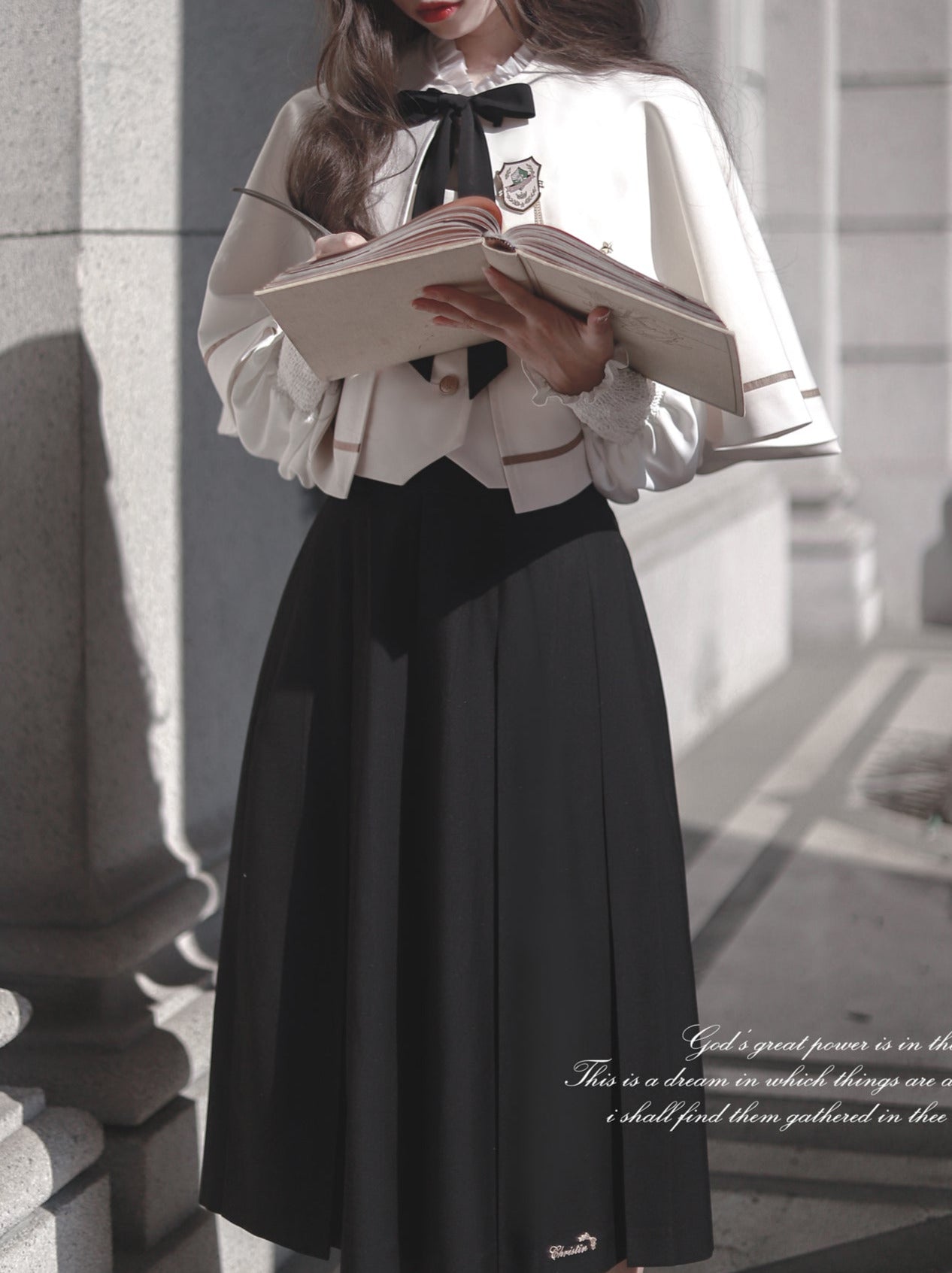 クリスティーンケープ エレガントスカート ベストシャツ ロング