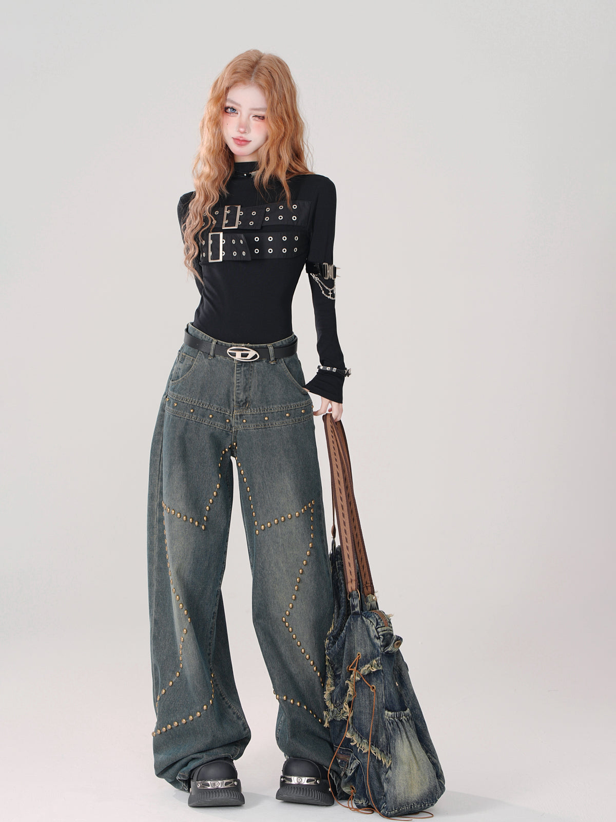 Lockere, weite Jeanshose