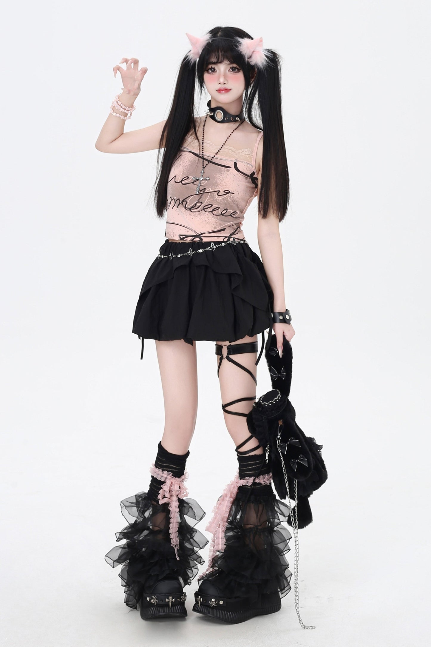 Drawstring One-Shoulder Skirt Top 3-Style