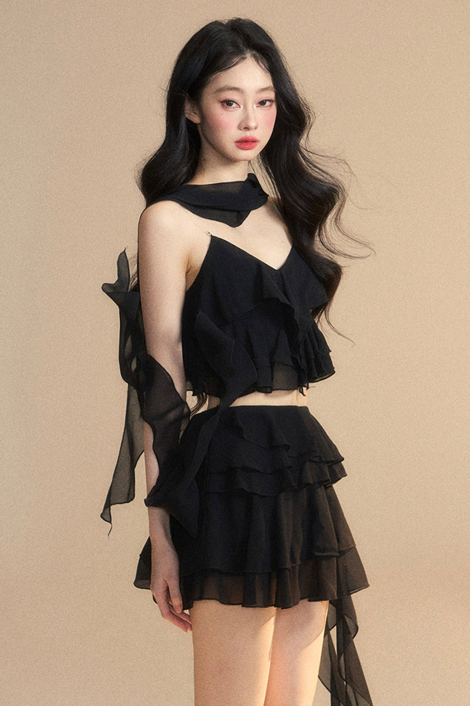 スカート+ショートキャミソール アニメ シフォン