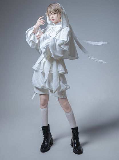 Kapuze + Shorts Bunny Pants + Ballon Langer Mantel Prince