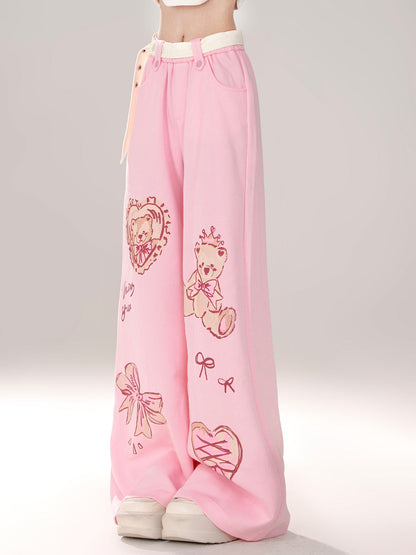 Art Loose Bear Pop Weite Illustration Hose