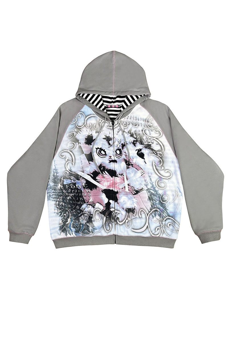 Sweatshirt Hase Hoodie Graffiti Übergroß