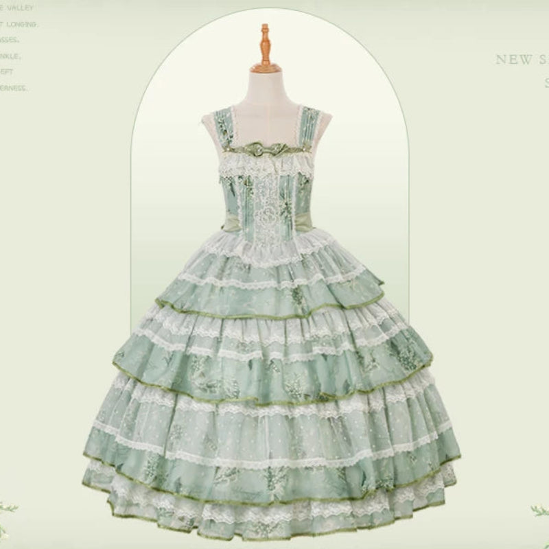 Floral Embroidery Pearl Box Lolita JSK & Cardigan