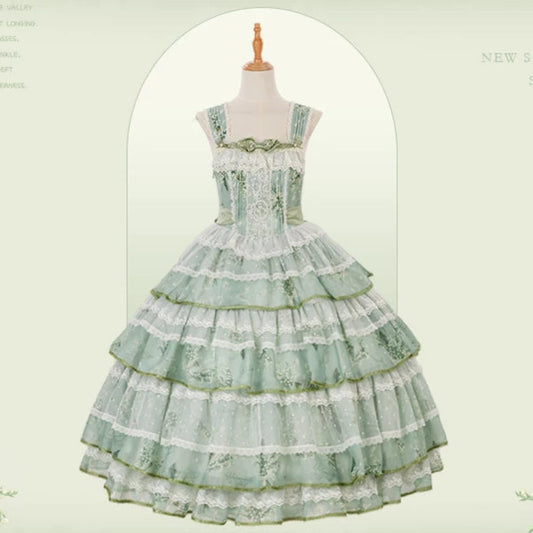 Floral Embroidery Pearl Box Lolita JSK & Cardigan