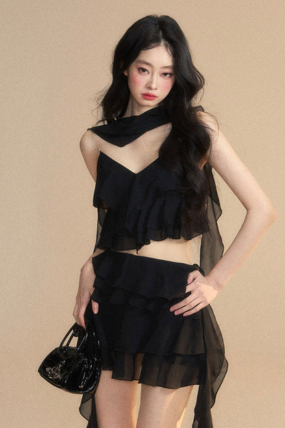 スカート+ショートキャミソール アニメ シフォン