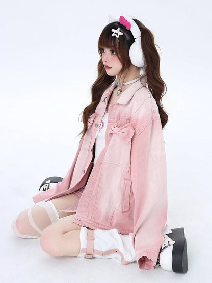 ジャケット オッシュ ピンク デニム スイートリボン