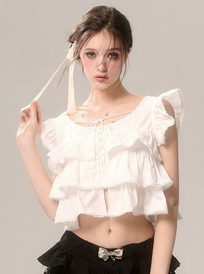 High Desire French End Schultertop Pure Short Flying