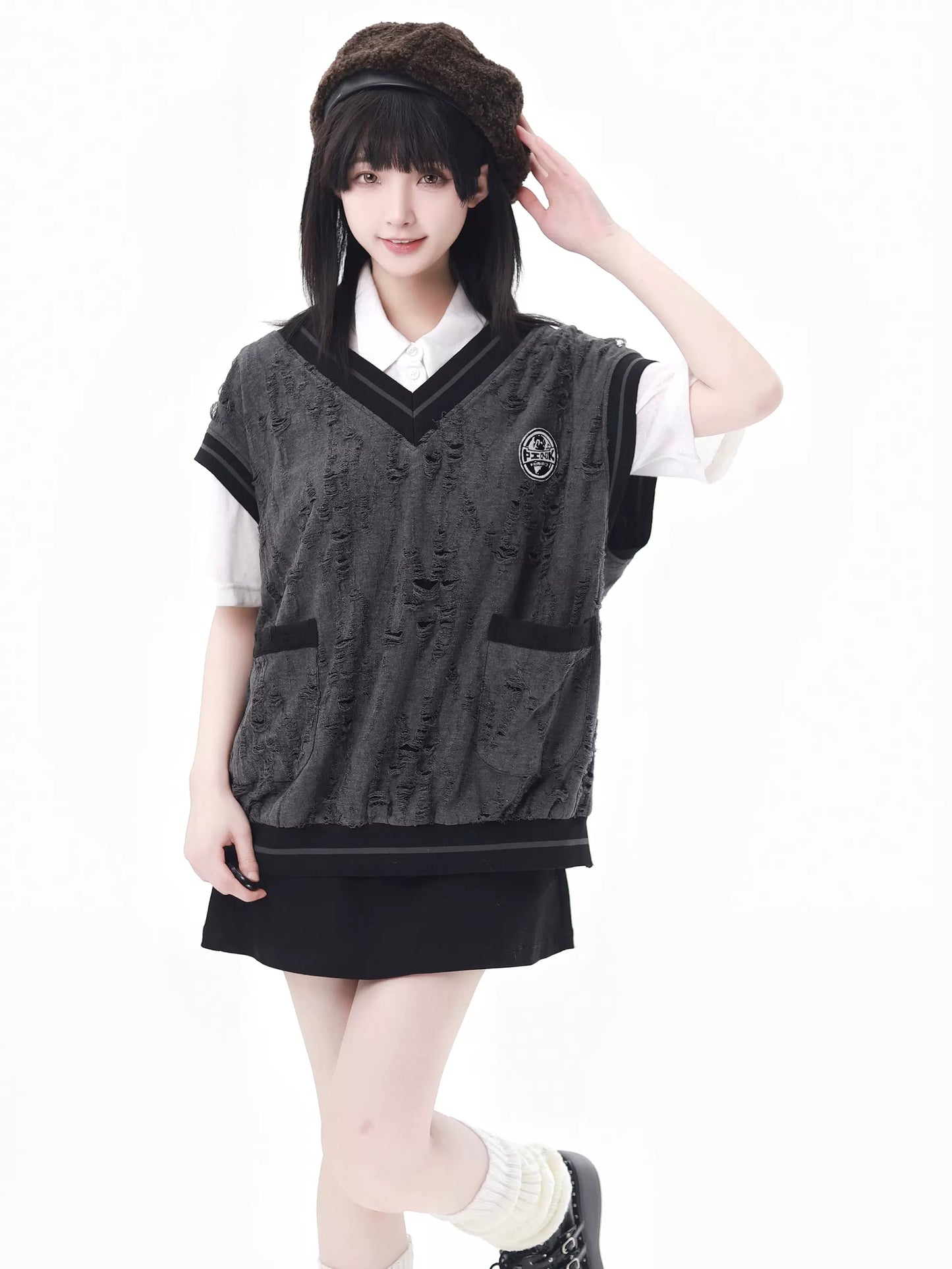 Grey Princeton Shirt Suit College Summer Black Vest Design