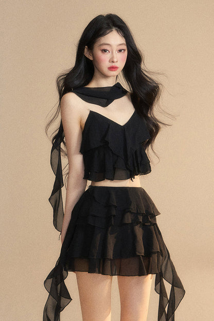 スカート+ショートキャミソール アニメ シフォン