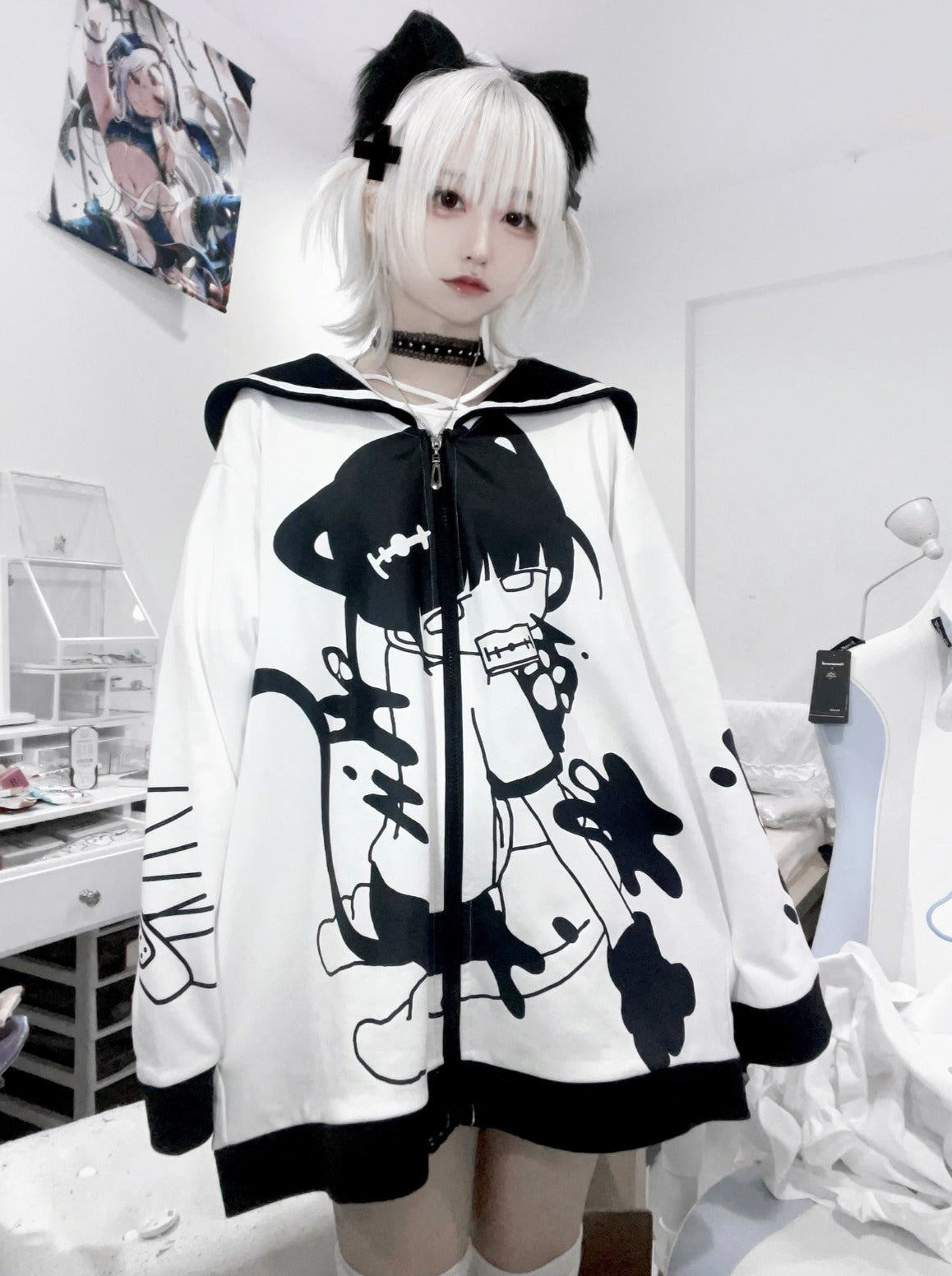 Subculture Tops Mine Cat Sailor