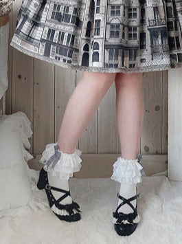 Shoes Heel Lace Elegant Original Lolita Mid