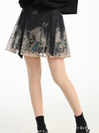 Short/Long Cropped Trainers China Butterfly Retro + Pleated Skirt