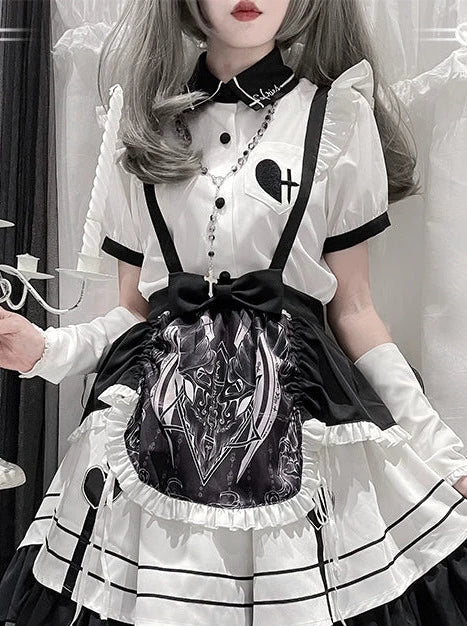 Dienstmädchen-Setup Lolita Englisches Kleid
