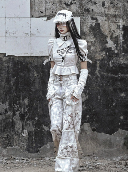 Oberteile Subkultur High Punk Farbe