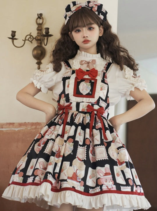 Lolita Lace-up Blouse Dress Suspender Lolita