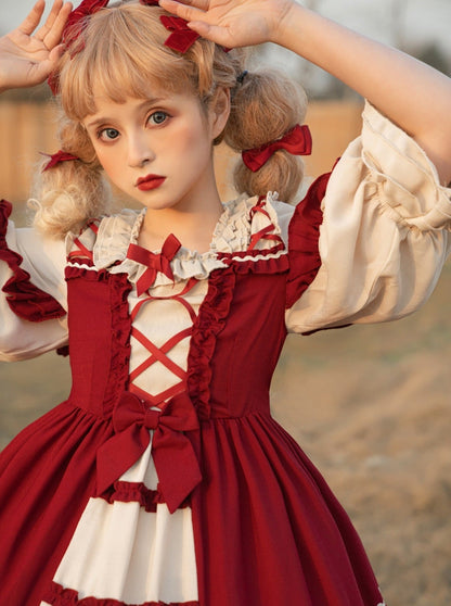 Kleid Lolita Schnürung Schnürung + Haarband Prinzessin