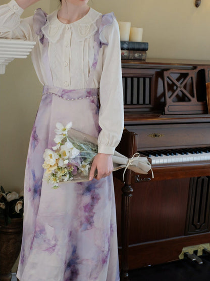 Farbdruck Öl Französisch Rüschen Rock Strap