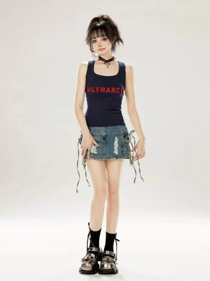 American Letter Print Top Tank