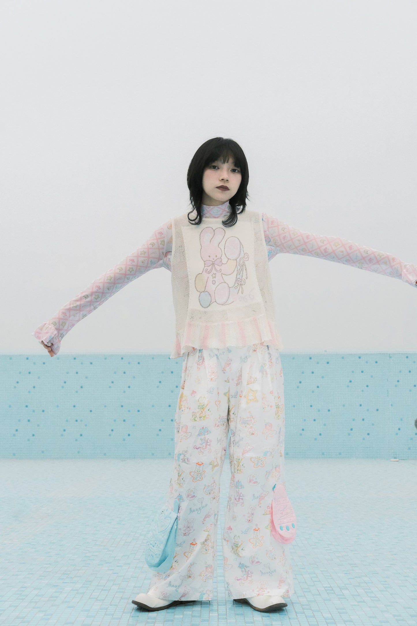 サブカルチャー動物帽子メッシュベスト+