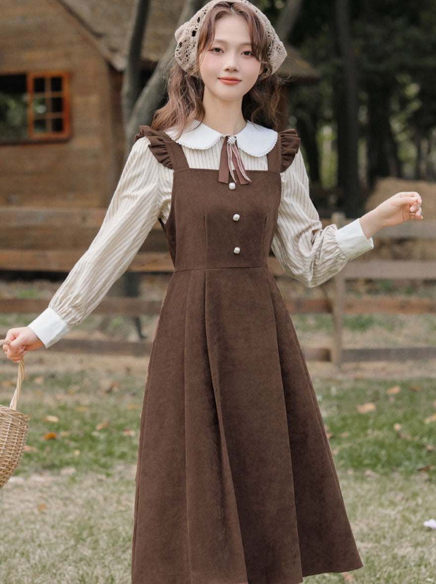 Stil College Stück Hosenträger Hemd Zwei Kleid Amerikanischen