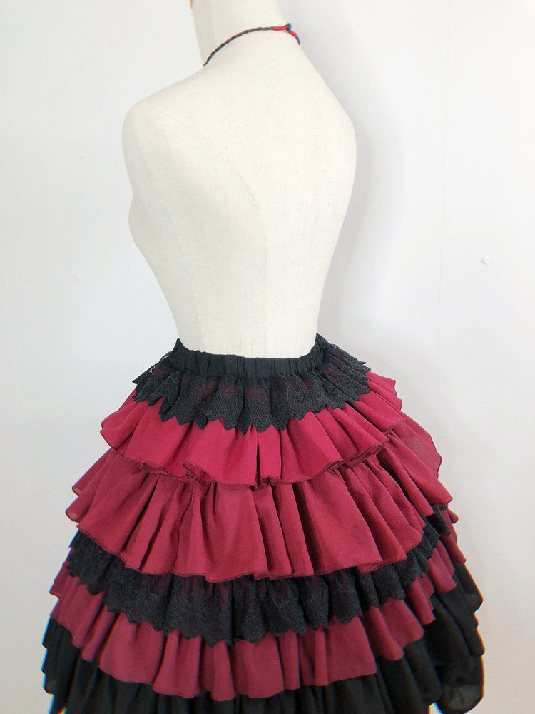 チャイナロリータゴゴシックケープ+ロングジャケット+キャミソール+スカート+ウエストバンド