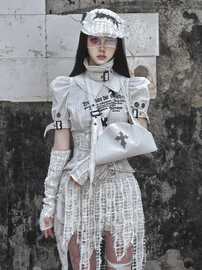 Oberteile Subkultur High Punk Farbe