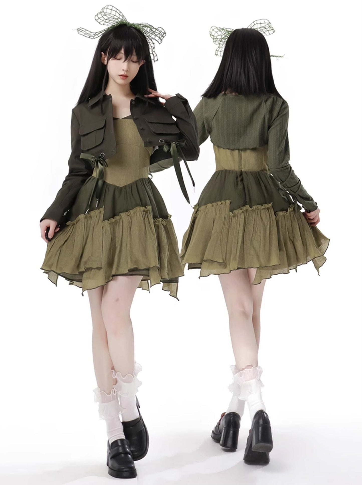 American Halter Retro Denim Green Short Jacket