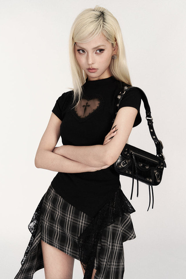 Patchwork Check Deconstructed Skirt