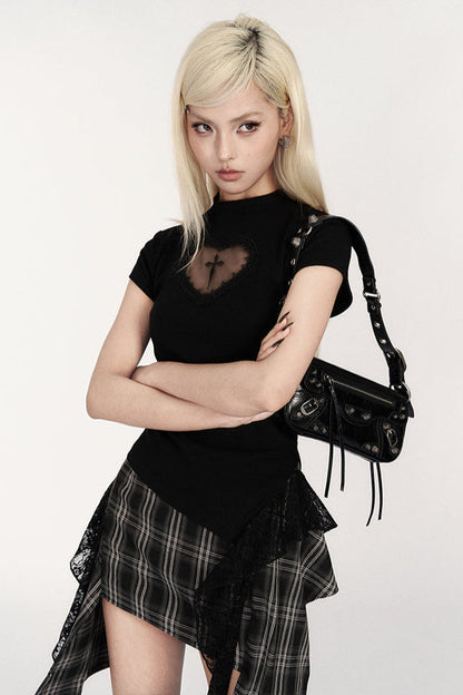 Patchwork Check Deconstructed Skirt