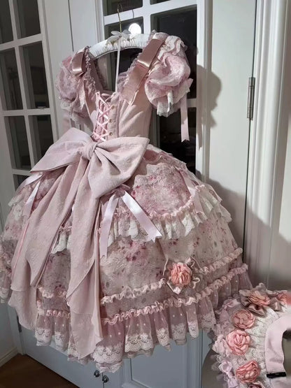 Rose Manor Lolita Dress – Trailing Princess Ballgown | Yu Laoban