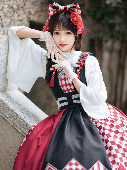 Trompete Pelz Bluse Cape + China Zubehör Quaste Schal Pullover Rock