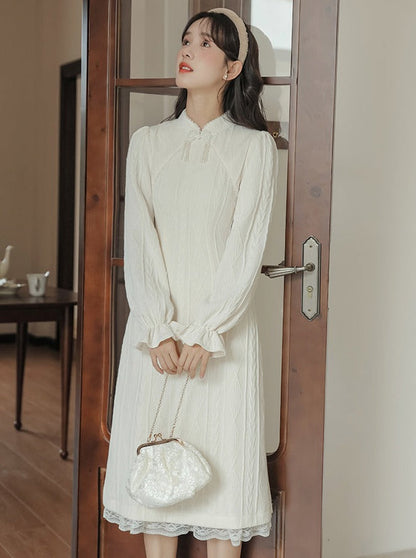 China Rippstrickkleid lang