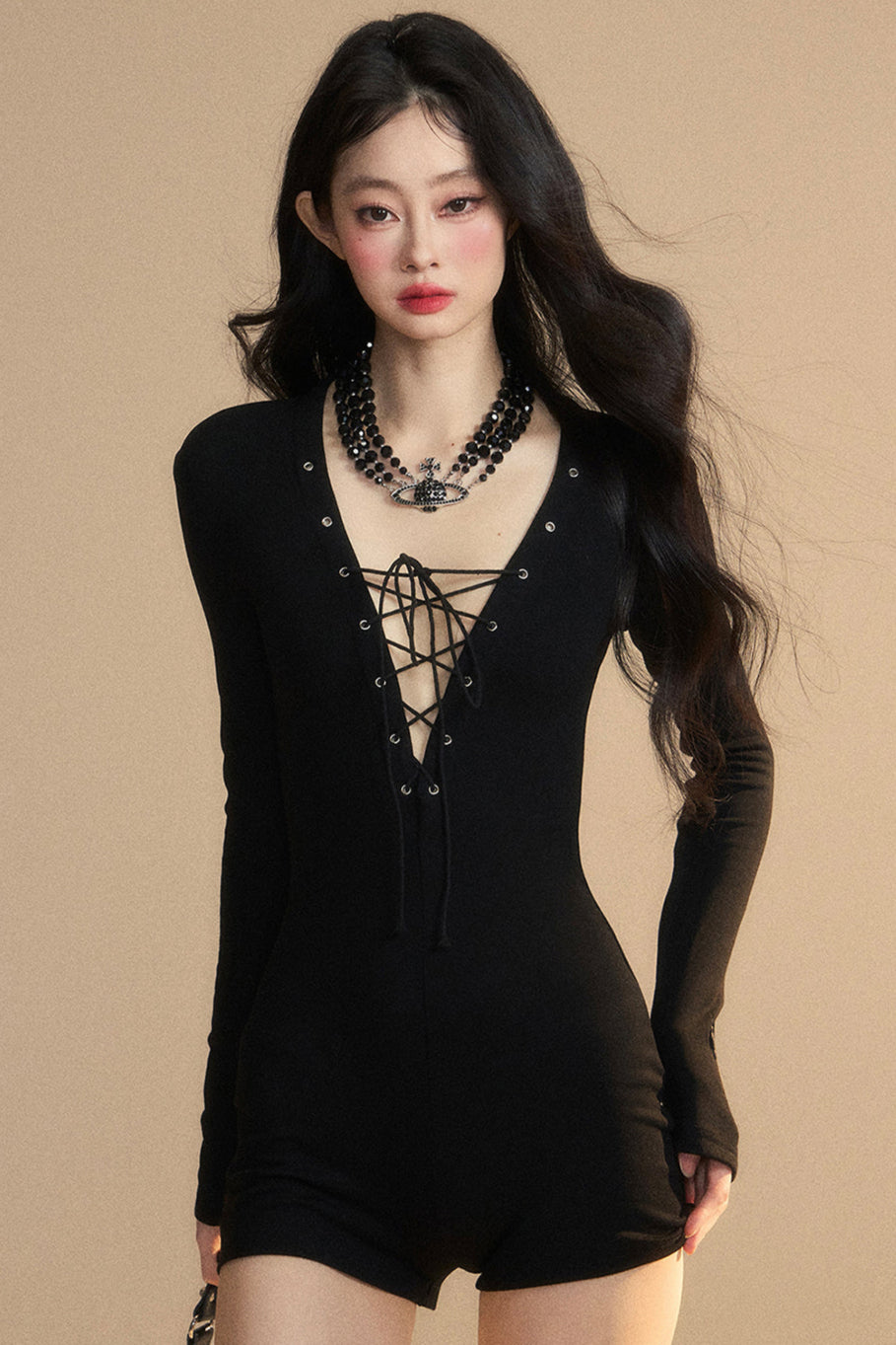 Sleek V-neck jumpsuit