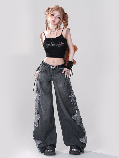 Schlanke Mädchen Kurze Tops Stil Hosenträger Fantasie