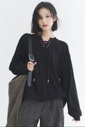 Top oversize en maille à col V
