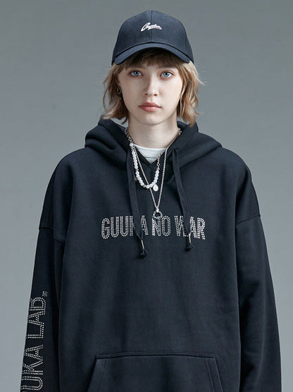 Print Diamond Hoodie Black