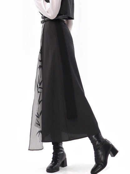 Design Print New Bamboo Schwarz Anzug China Weiß