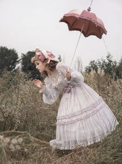 Elegant Chiffon Dress Sheer Lolita