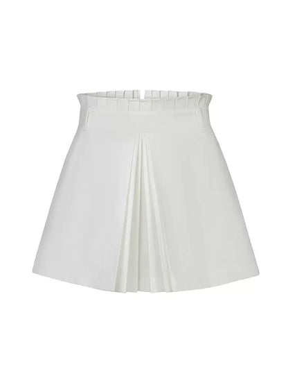 スタイルスカート ホワイト プリーツ ピュア フリル イレギュラー バレエ