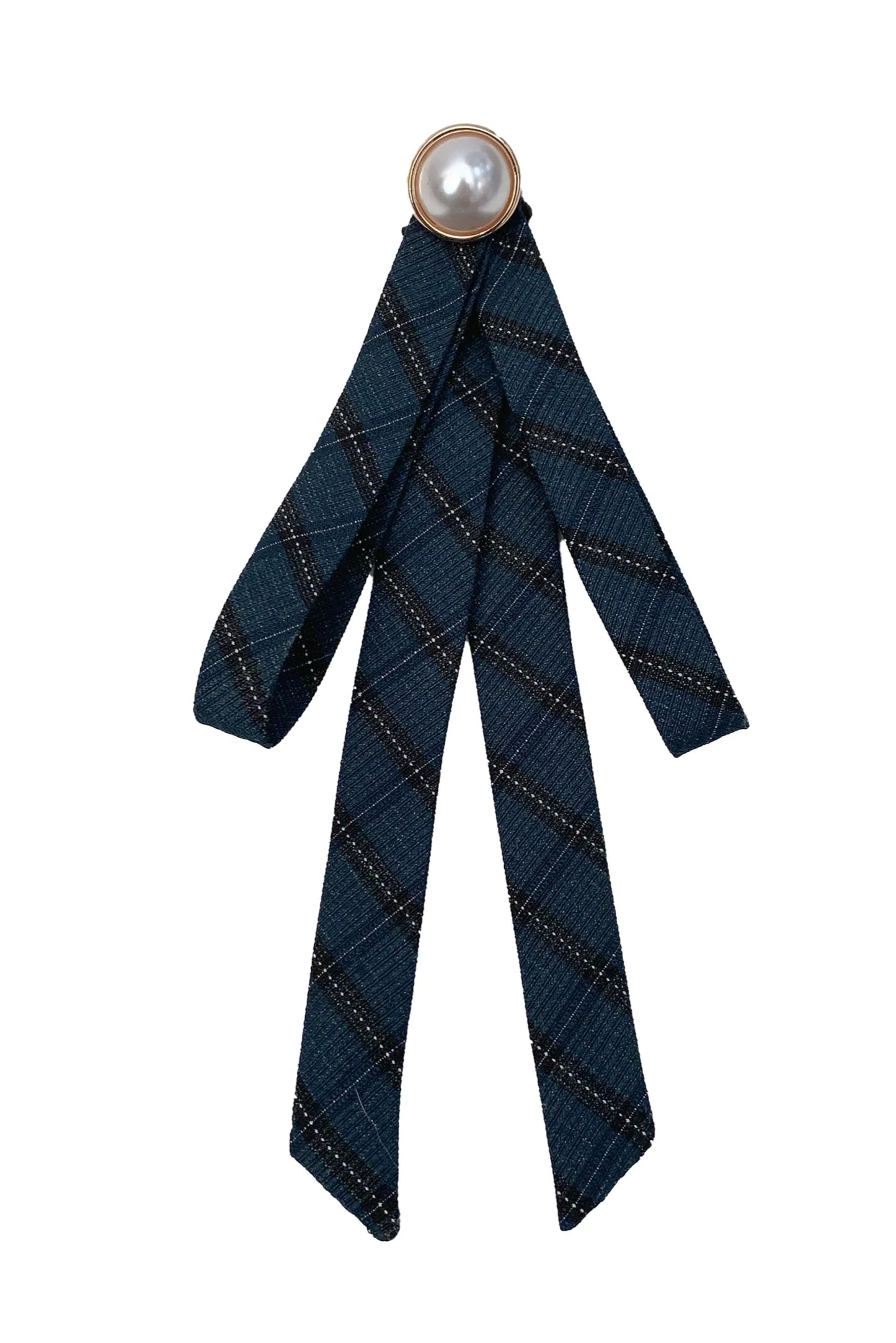 Kleid Marineblau Brosche Elegant Retro Blau + Band Schlank