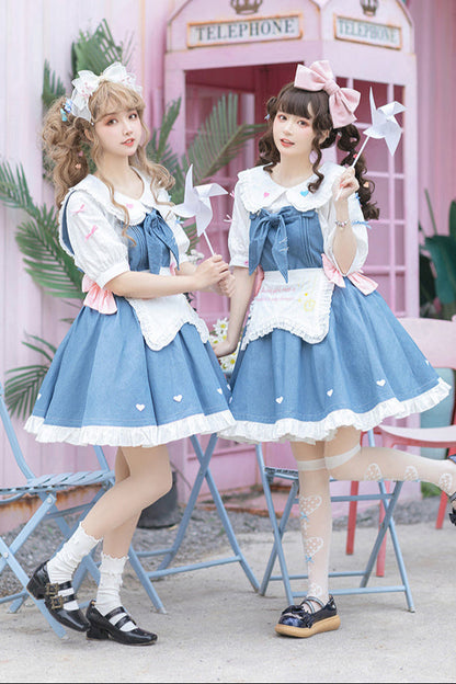 + デニムエプロン ロリータインナーウェア ジャンパースカート ライトドール 生