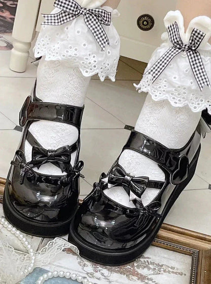 Round Lolita Shoes Ribbon Toe Platform