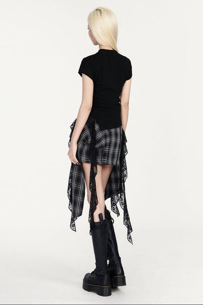 Patchwork Check Deconstructed Skirt