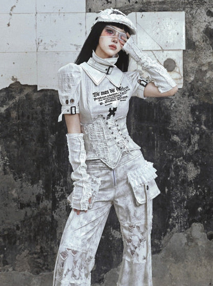 Oberteile Subkultur High Punk Farbe