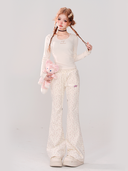 Lässige, schlanke, lange, süße Hosen