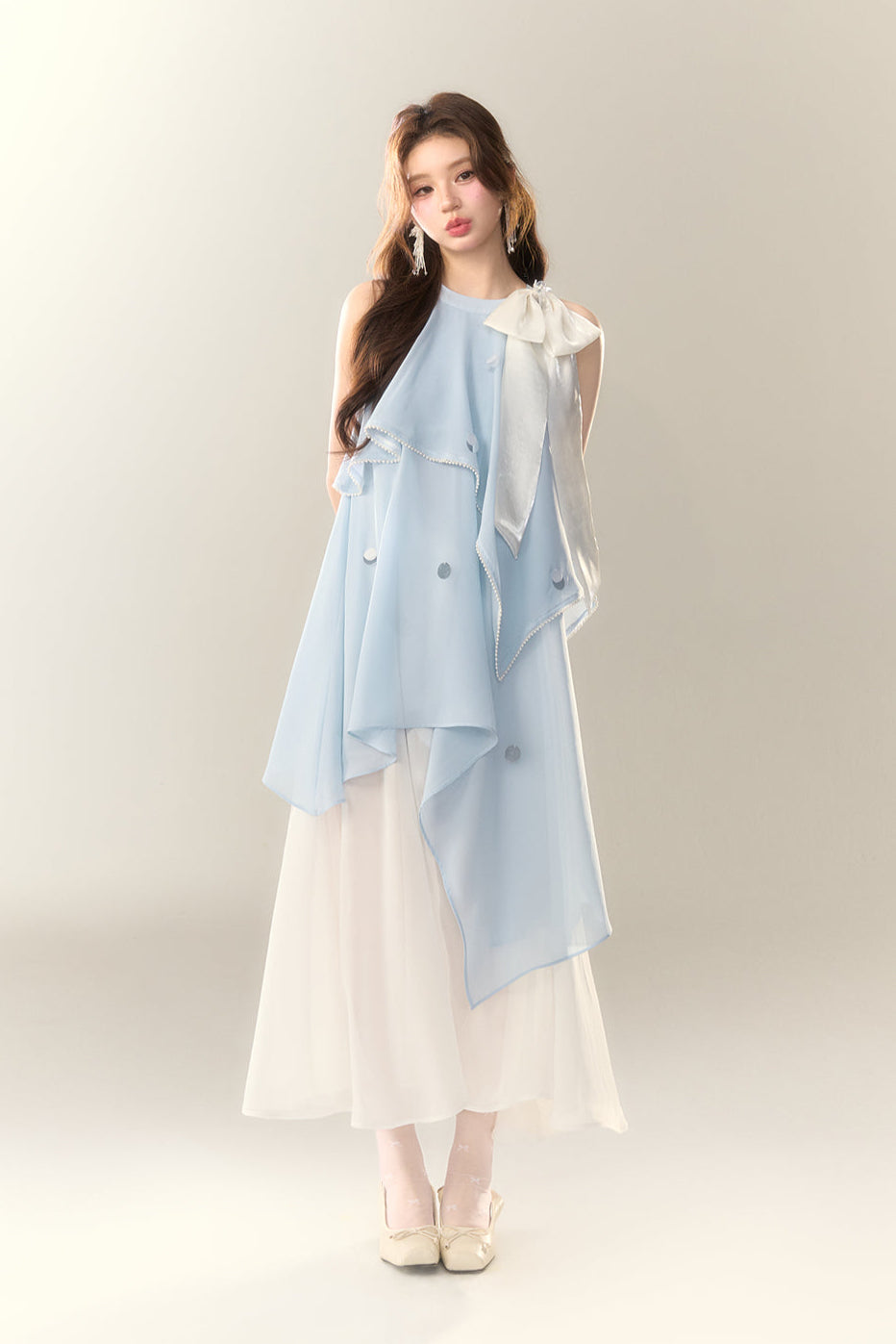 Neckholderkleid Blau Meerjungfrauenhals